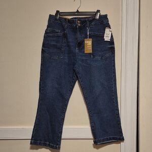 Vintage Dark Blue Women's Straight Leg Jeans